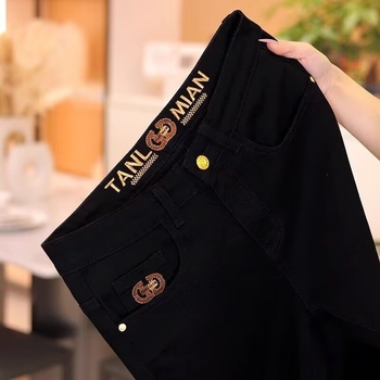 Ανδρικά τζιν casual: φαρδιά γραμμή, ίσιο παντελόνι, υψηλή μέση, πλυμένο denim, μείγμα πολυεστέρα, άνοιξη και φθινόπωρο