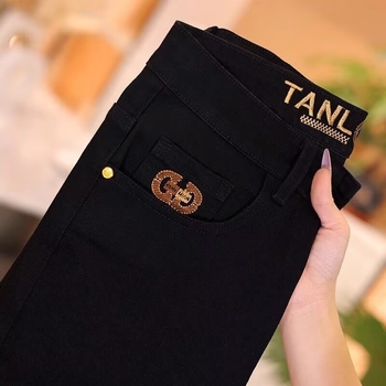 Ανδρικά τζιν casual: φαρδιά γραμμή, ίσιο παντελόνι, υψηλή μέση, πλυμένο denim, μείγμα πολυεστέρα, άνοιξη και φθινόπωρο