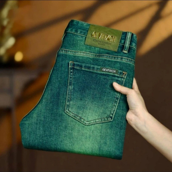 Vyr. džinsai Green Water Ghost, cropped, siauras kirpimas, vidutinio aukščio juosmuo, užtrauktukas, medvilnės pluošto mišinys (70% poliesterio)