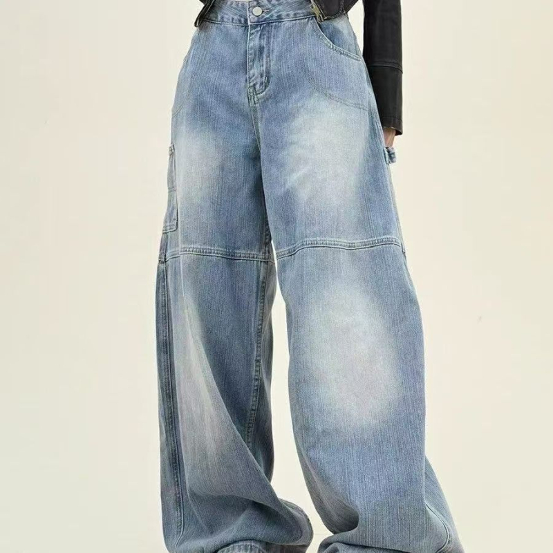 Traperice od denima s visokim strukom i širokim nogama, perive, proljeće 2025