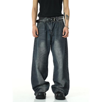 Vyriski džinsai tiesaus kirpimo, išskalti, 75% medvilnė, vidutinio liemens, be lyginimo, visoms metų laikams