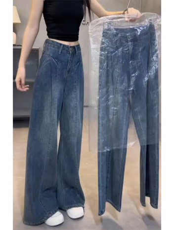 Traperice - Visoki struk, široke nogavice, denim od pamuka (Visoki struk; Široke nogavice; Denim od pamuka; Gust materijal; Zimska kolekcija 2025)