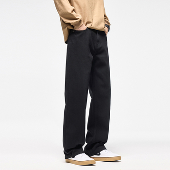 Vyriski džinsai, laisvo kirpimo, tiesaus silueto, vidutinio juosmens, užtrauktukas, medvilnės denim su elastanu