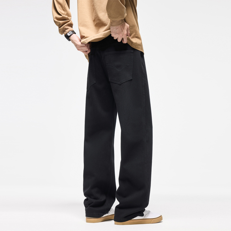 Vyriski džinsai, laisvo kirpimo, tiesaus silueto, vidutinio juosmens, užtrauktukas, medvilnės denim su elastanu