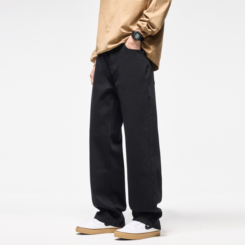 Vyriski džinsai, laisvo kirpimo, tiesaus silueto, vidutinio juosmens, užtrauktukas, medvilnės denim su elastanu