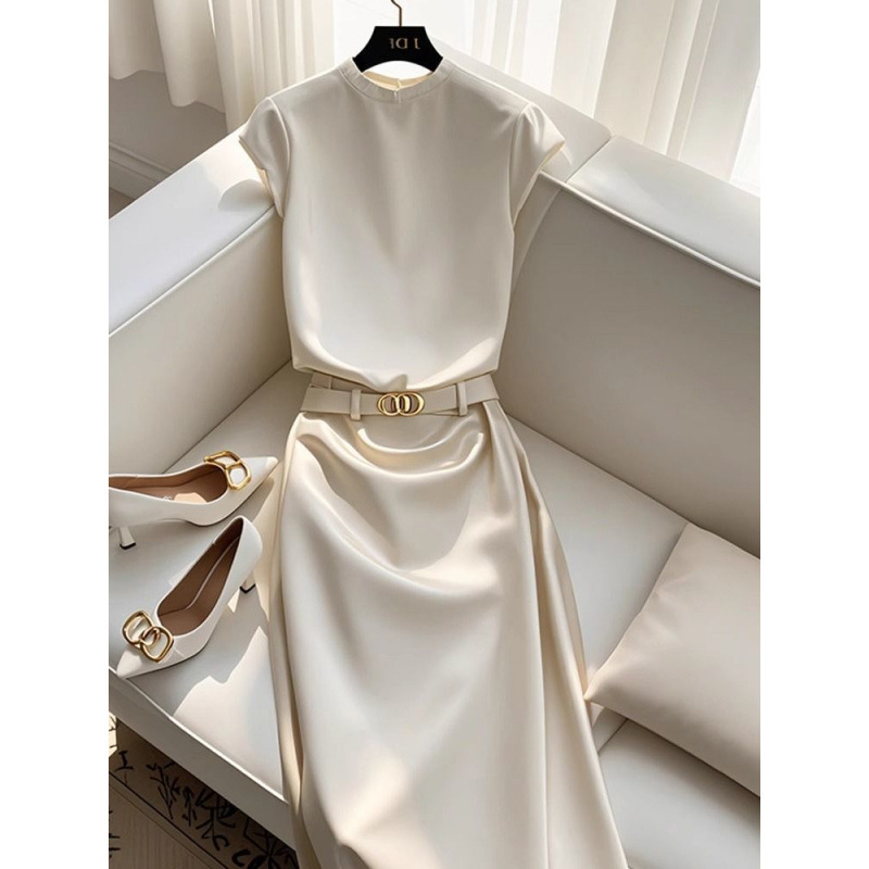 Летен комплект облекло: топ с кръгло деколте и вталена пола, полиестер, дълга пола, Feifei ръкави, извънредно дълги ръкави