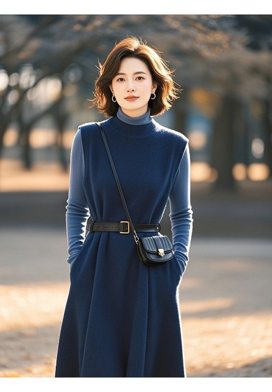 Женски костюм с пола – средна дължина, дълги ръкави, полиестер, 90–95% основна тъкан