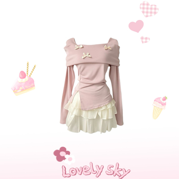 Костюм с пола и топ с едно рамо – дълга пола, печат и багрене, полиестер 95%+, пролет 2025, градски елегантен стил