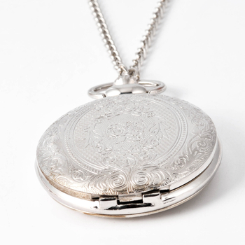 Džepni sat s kvarcnim mehanizmom, Pearl mehanizam, kućište od legure, ogledalo od plastike, starinski stil