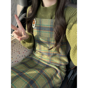 Двупартиен комплект пола костюм: колежански стил, топ с flutter ръкав, дълга пола, полиестер, зима 2025