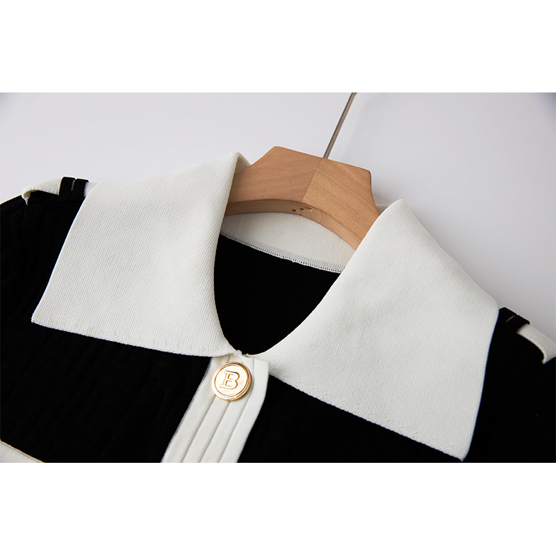 Дамски двукомпонентен плетен костюм: ръчно плетен, вискоза, геометричен модел, миди пола