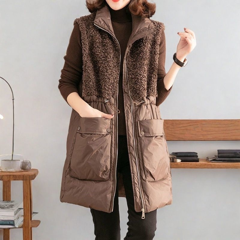 Ženski pamučni prsluk, halter ovratnik, jednobojni uzorak, gradski stil, jesen 2023