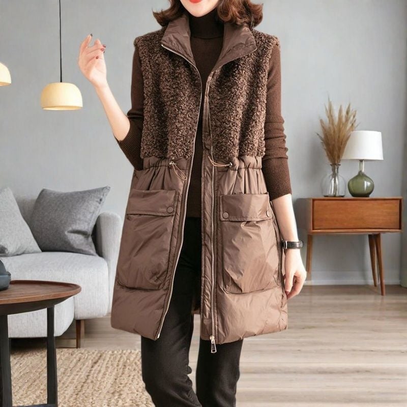 Ženski pamučni prsluk, halter ovratnik, jednobojni uzorak, gradski stil, jesen 2023