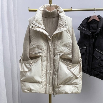 Ženska vesta bez rukava – halter ovratnik, poliester, široki kroj, jesen 2024