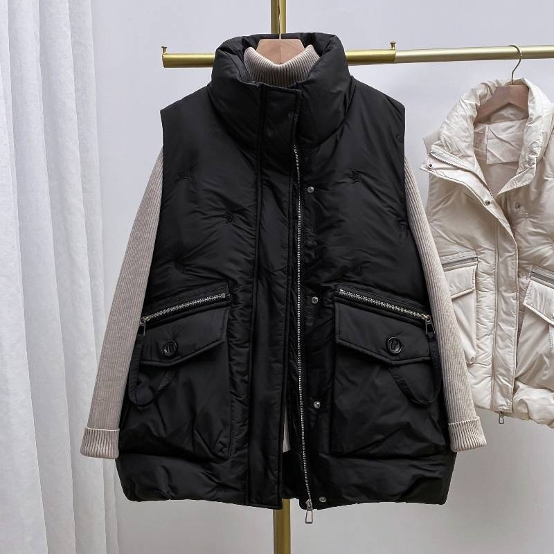 Ženska vesta bez rukava – halter ovratnik, poliester, široki kroj, jesen 2024