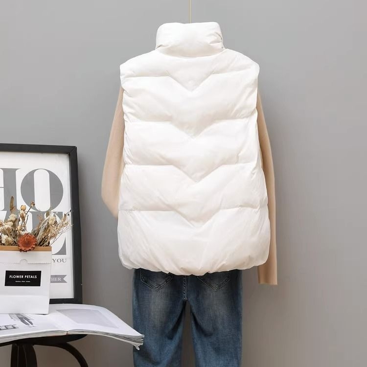 Vesta sa stojećim ovratnikom, chenille tkanina, elastan 50–70%, kratka duljina (40–50 cm)