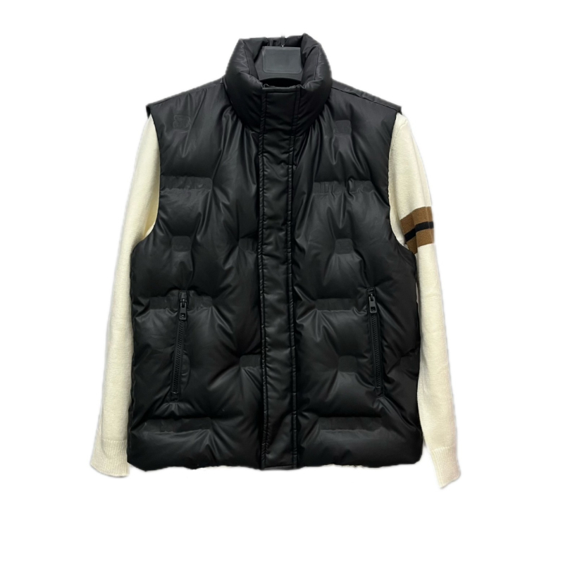 Unisex vesta s perjem, korejskog stila kratka, stojeći ovratnik, 110 punjenja bijelog patka perja, PU koža vanjska