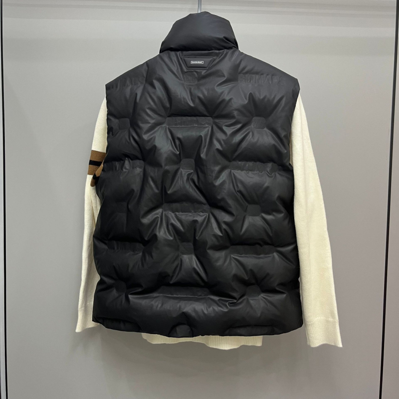 Unisex vesta s perjem, korejskog stila kratka, stojeći ovratnik, 110 punjenja bijelog patka perja, PU koža vanjska