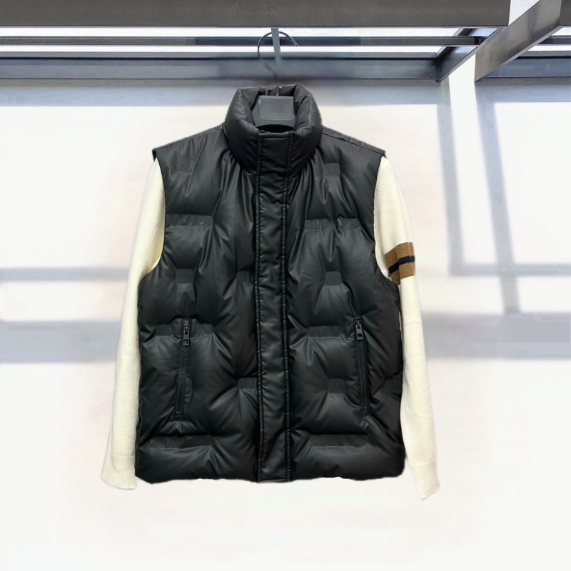 Unisex vesta s perjem, korejskog stila kratka, stojeći ovratnik, 110 punjenja bijelog patka perja, PU koža vanjska