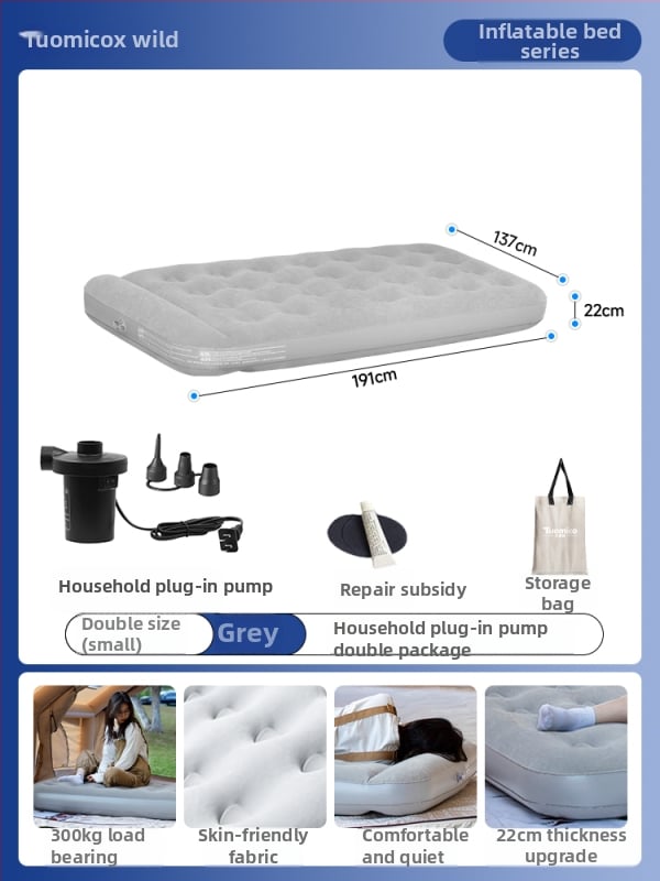 Pūčiamas čiužinys lauko kempingui – vienam asmeniui, nešiojamas sulankstomos oro čiužinys, paviršius iš kompozicinės medžiagos