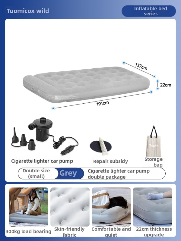 Pūčiamas čiužinys lauko kempingui – vienam asmeniui, nešiojamas sulankstomos oro čiužinys, paviršius iš kompozicinės medžiagos