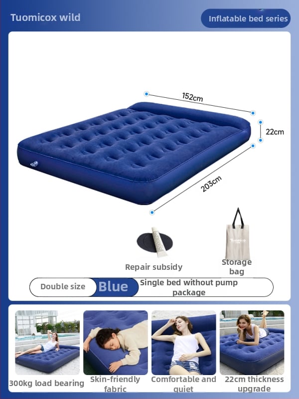 Pūčiamas čiužinys lauko kempingui – vienam asmeniui, nešiojamas sulankstomos oro čiužinys, paviršius iš kompozicinės medžiagos