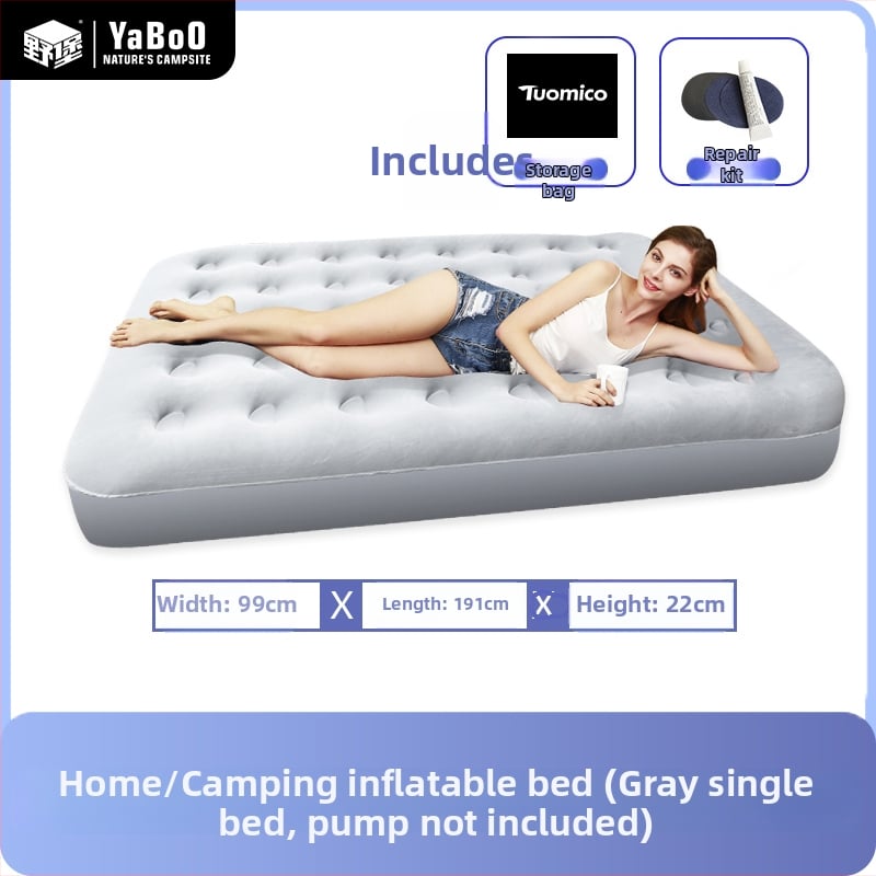 Pūčiamas čiužinys lauko kempingui – vienam asmeniui, nešiojamas sulankstomos oro čiužinys, paviršius iš kompozicinės medžiagos