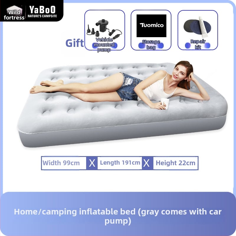 Pūčiamas čiužinys lauko kempingui – vienam asmeniui, nešiojamas sulankstomos oro čiužinys, paviršius iš kompozicinės medžiagos