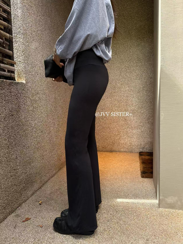 Ženske joga hlače s visokim strukom, visoka elastičnost, tijesni kroj — materijal nylon/spandex, brend Jvv sister, jesen 2025