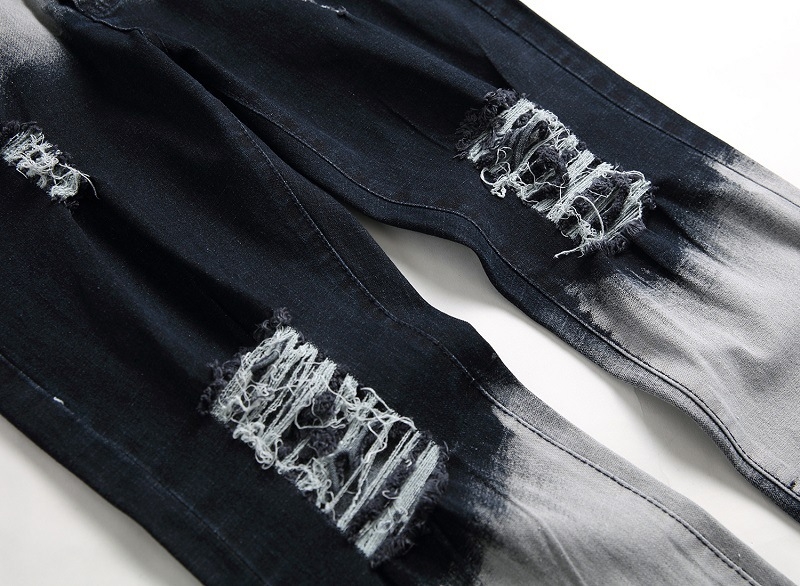 Džinsai – suplėšyti, tiesus kirpimas, vidutinio juosmens, elastinis džinsas, 75% medvilnė