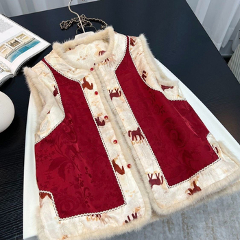 Ženski dvostrano quilted prsluk bez rukava, okrugli izrez, minimalistički stil, poliester tkanina 70-80%, poliester punilo