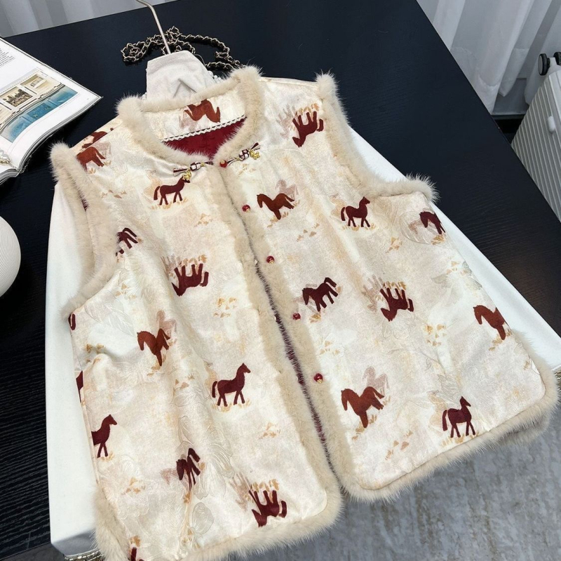 Ženski dvostrano quilted prsluk bez rukava, okrugli izrez, minimalistički stil, poliester tkanina 70-80%, poliester punilo