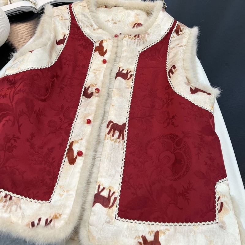 Ženski dvostrano quilted prsluk bez rukava, okrugli izrez, minimalistički stil, poliester tkanina 70-80%, poliester punilo
