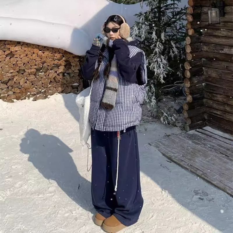 Jakna s pamučnim punjenjem, širok kroj, hongkonški stil, unisex, bočni džepovi