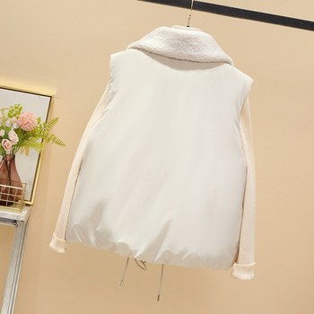 Női pamut mellény álló gallérral, vastag anyag, elegáns ingázó stílus (Téli 2025)