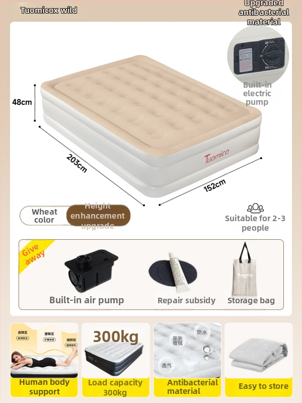 Puhkevoodi telkimiseks ühe inimese jaoks – kaasaskantav, kokkupandav automaatse täitmisega, mudel F986TH58HJ67TT, pind komposiitmaterjalist