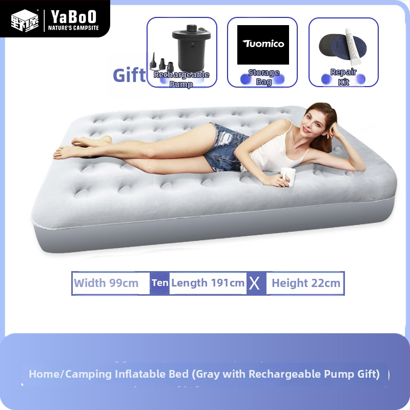 Puhkevoodi telkimiseks ühe inimese jaoks – kaasaskantav, kokkupandav automaatse täitmisega, mudel F986TH58HJ67TT, pind komposiitmaterjalist