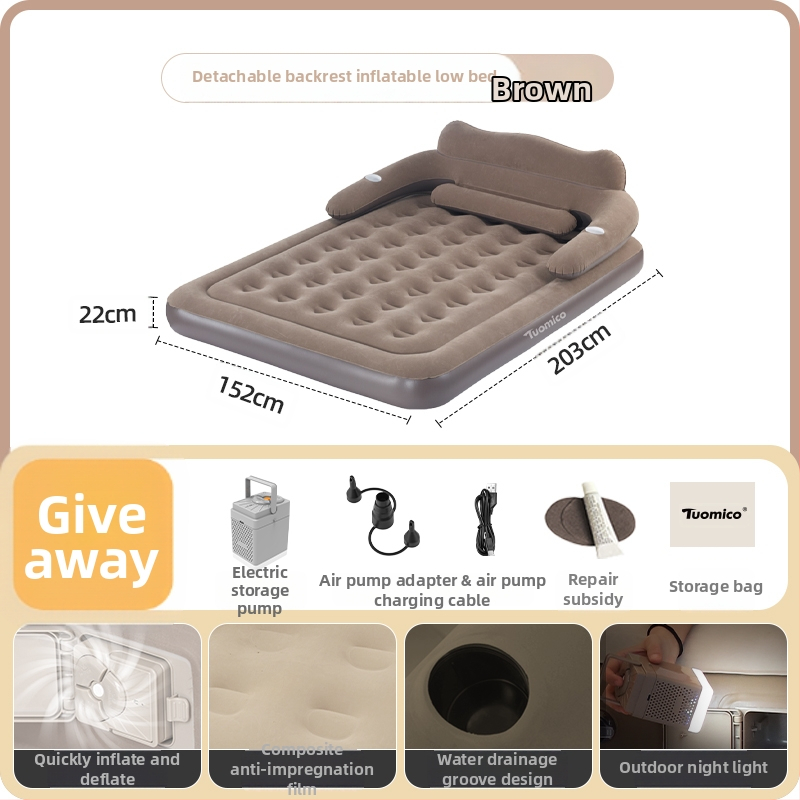 Puhkevoodi telkimiseks ühe inimese jaoks – kaasaskantav, kokkupandav automaatse täitmisega, mudel F986TH58HJ67TT, pind komposiitmaterjalist