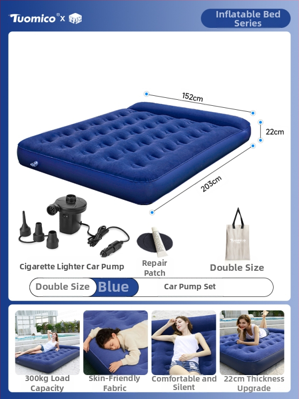 Õhupuhutav voodi välistingimustesse ja koduseks kasutamiseks, ühe isiku jaoks, kaasaskantav kokkupandav disain (Pind: Komposiitkangas; Kasutus: välikämping; Maht: 1 isik; Kaasaskantav)