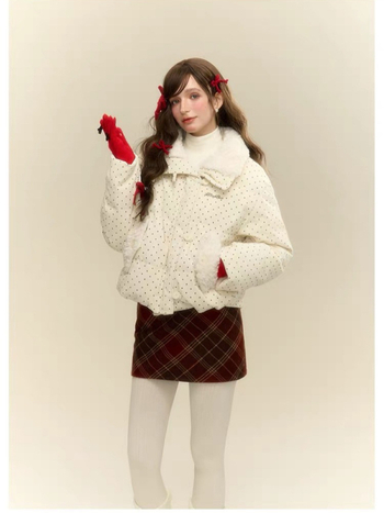 Női koreai stílusú téli rövid bélelt kabát, magas gallér, zipzár, ultra vékony töltet, poliészter külső, poliészter-pamut töltet, mintázat betűkkel/számokkal/szöveggel