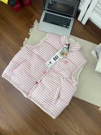 Női visszafordítható vastag poliészter mellény pamuttöltettel, aranyos stílus, laza illeszkedés, áll-nyak, téli 2025