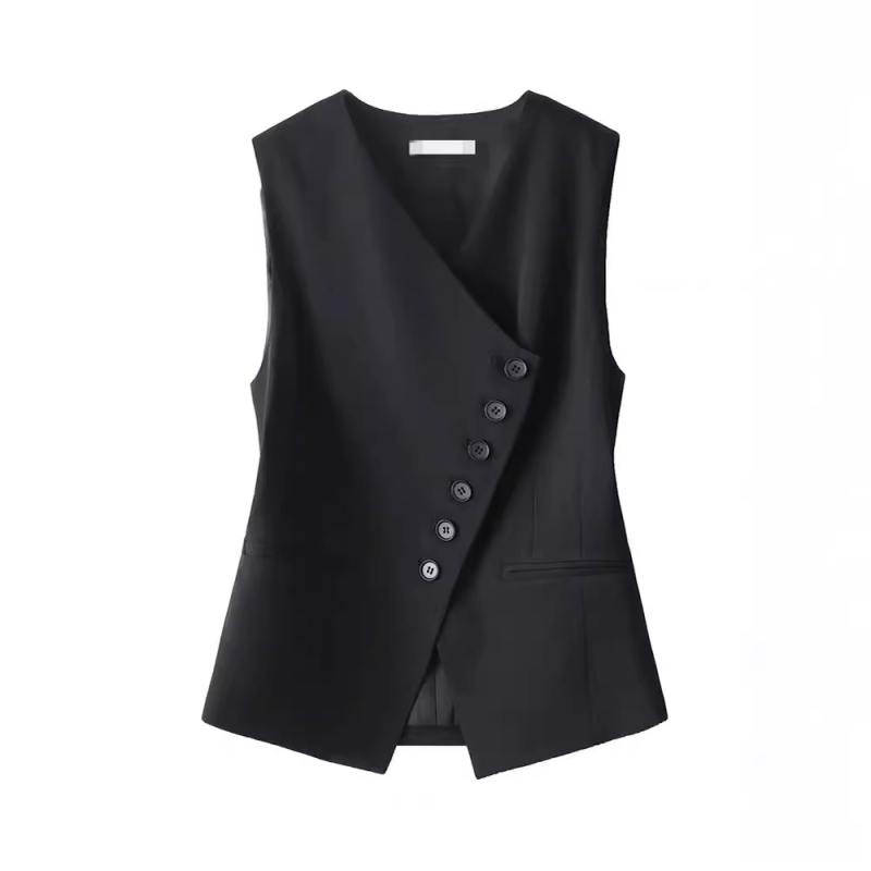 Дамски Slim-Fit жилет – V-образно деколте, полиестерна материя, пълнеж полиестер-памук