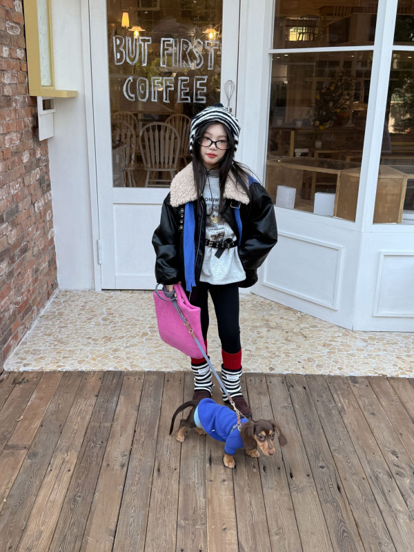 Bērnu PU ādas jaka, Ziemas 2025, Korejas stils, Kokvilnas pildījums, Vienkāršs aizdare