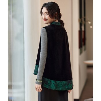 Női reverszibil mellény, ujjatlan, laza szabású, casual/basic stílusban, pamut-poliészter keverék (70–80% pamut; 70–80% poliészter), ősz 2024