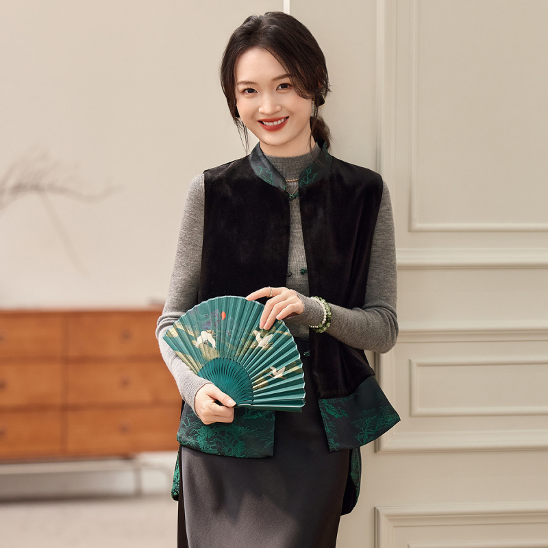 Női reverszibil mellény, ujjatlan, laza szabású, casual/basic stílusban, pamut-poliészter keverék (70–80% pamut; 70–80% poliészter), ősz 2024