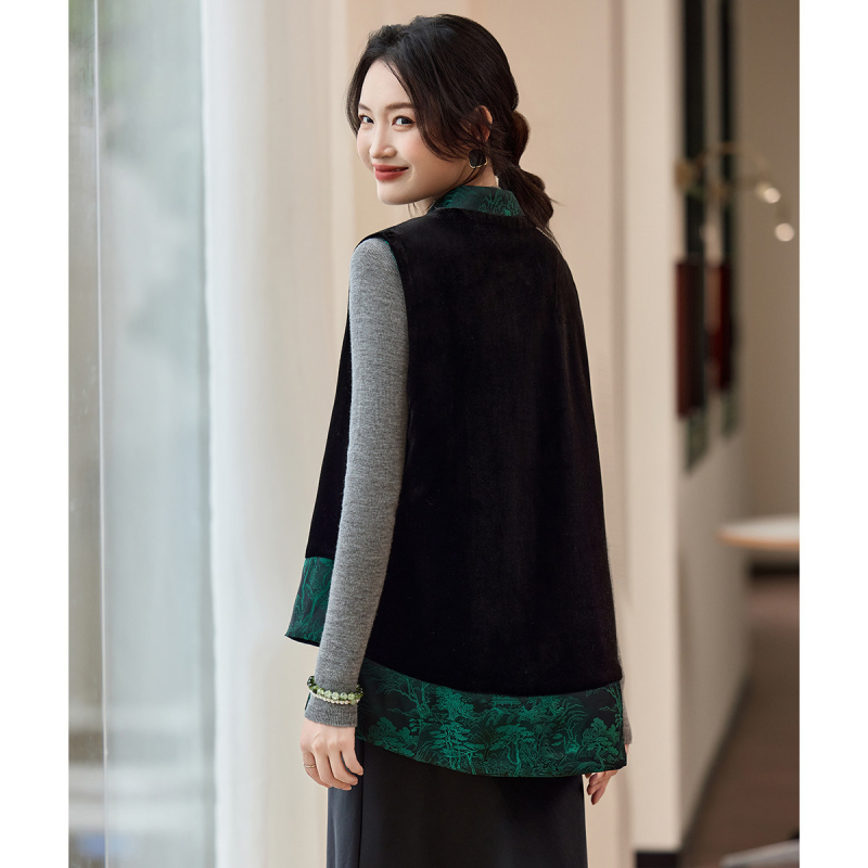 Női reverszibil mellény, ujjatlan, laza szabású, casual/basic stílusban, pamut-poliészter keverék (70–80% pamut; 70–80% poliészter), ősz 2024