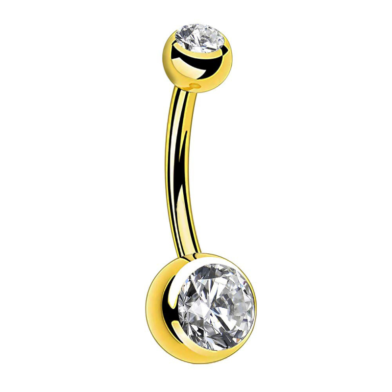 Navel piercing od srebra 925, dijamantno uokvirenje, motivi oka, srca i leptira, geometrijski dizajn