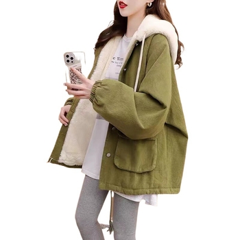 Jachetă de denim pentru femei cu glugă, croială lejeră, fermoar frontal, mâneci lungi, denim 95% bumbac, stil urban, lungime 50–65 cm