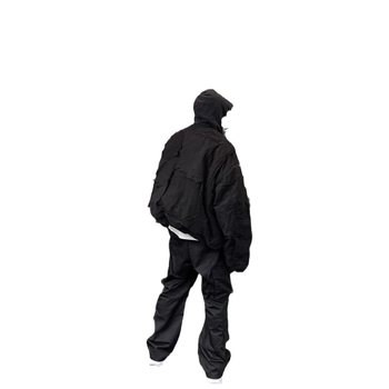 Geacă de zbor pentru bărbați, stil hip-hop, croială cardigan, umplutură din mătase-pamuc, cu glugă, grosime mare, Iarna 2024