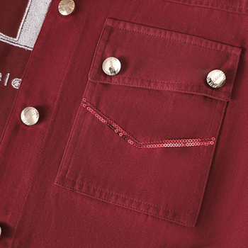 Ženski denim kaput - slobodan kroj, dugi rukavi, polo ovratnik, jednostruko kopčanje, denim s 95% pamuka, gradski stil